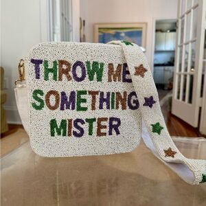 Beaded Square Crossbody Bag - Mardi Gras